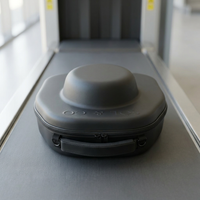Voyager Hat Travel Case on an airport security screening belt