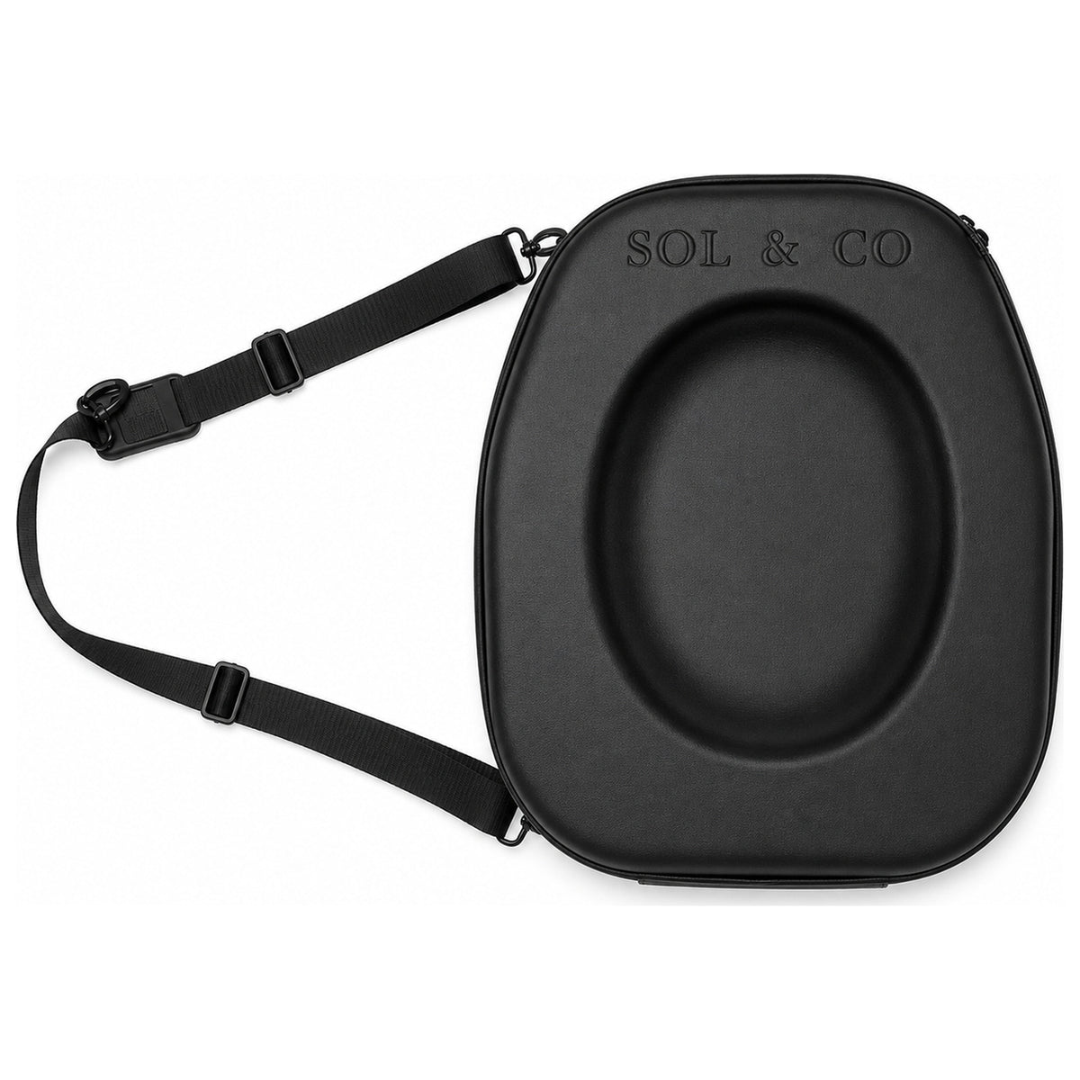 Voyager Hat Travel Case with the detachable sling strap attached